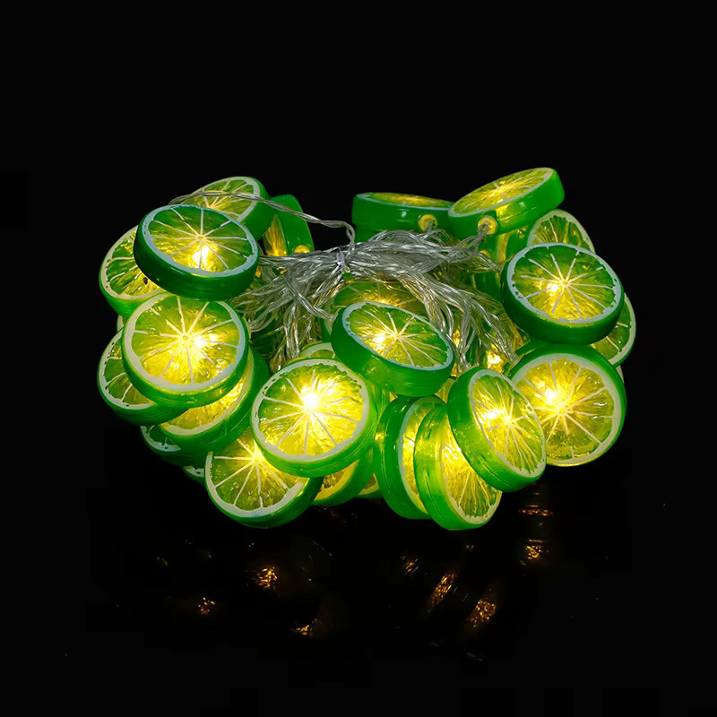 LED Zitronen-Lichterkette in Grün mit warmweißem Licht für Dekoration bei Partys, Hochzeiten und Festivals, USB-Betrieb - Bild 3