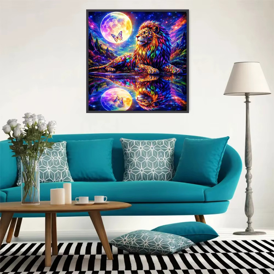 EverShine Diamantmalerei Löse mit Mond Motiv 5D Mosaik Set mit Rundbohrern in Multicolour B/B/B: 20 x 20 x 20 cm - Bild 3