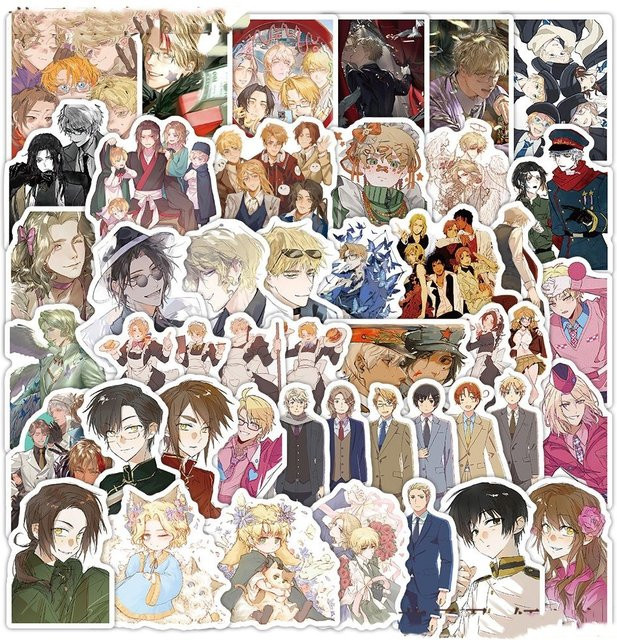 60 Stück Anime Hetalia Axis Powers Aufkleber Set in Multicolour für Laptop, Telefon und Scrapbook - Bild 1