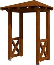 Skan Holz Haustür-Vordach Wesel 4 aus nordischer Fichte, Farbe Nussbaum braun, B/T: 188 x 126 cm - Bild 1