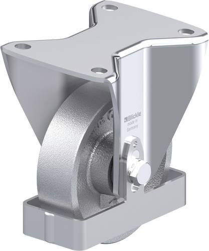 Blickle Stahlblech-Bockrolle BH-G 125K-3-FS in Silber mit 125 mm Rad-Durchmesser und 450 kg Tragfähigkeit - Bild 1