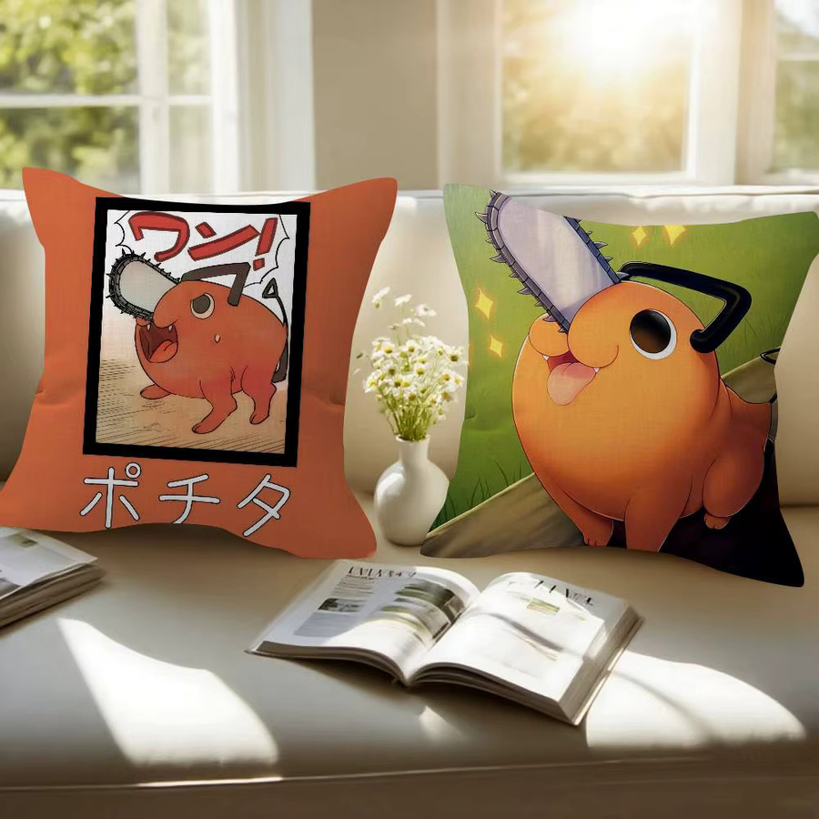 Beast Kingdom Chainsaw Man P-Pochita Kawaii Kissenbezug für Sofa und Wohnzimmer, quadratisch, Breite: 30 cm, Höhe: 30 cm - Bild 4