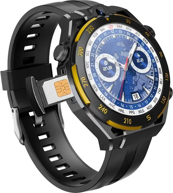 W&O Smartwatch Schwarz mit kabelloser Telefonie, KI-Sprachsteuerung und 40+ Sportmodi für Outdoor-Fitness, Unisex - Bild 1