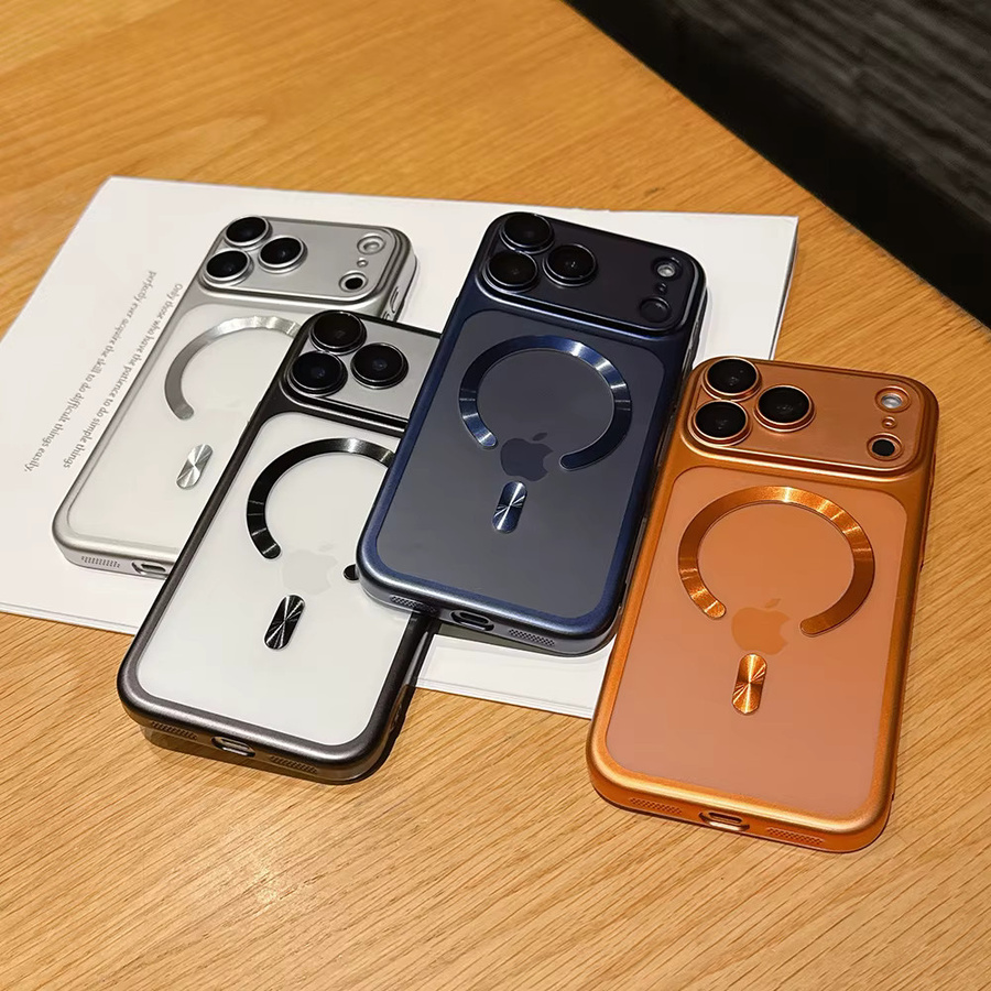Magnetische iPhone 17 Pro Max und iPhone 17 Pro Handyhülle mit MagSafe Unterstützung, matt und transluzent, Farben: Transparent, Blau und Multicolour - Bild 3