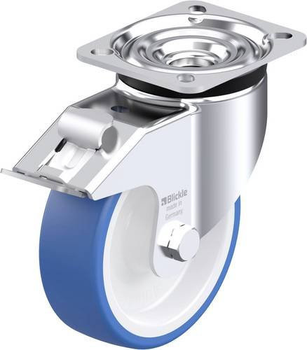 Blickle LK-POTHS 125R-1-FI Stahlblech-Lenkrolle in Blau mit 125 mm Rad-Durchmesser und 275 kg Tragfähigkeit - Bild 1