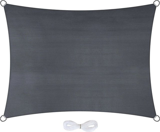 Jardinion Sonnensegel Rechteck Grau B: 400 cm, T: 300 cm