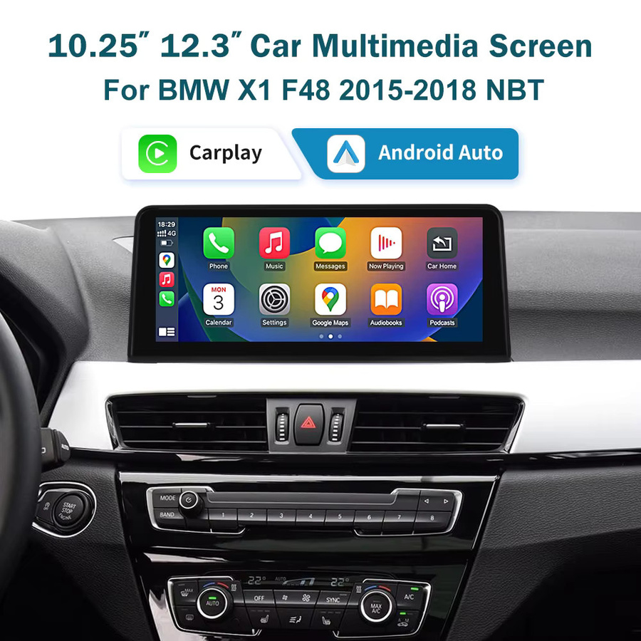 RoadTop 12,3 Zoll RT Wireless Carplay Multimedia Touchscreen für BMW X1 F48 2015-2017 NBT iDrive Android Auto Kopf Einheit in Schwarz - Bild 4