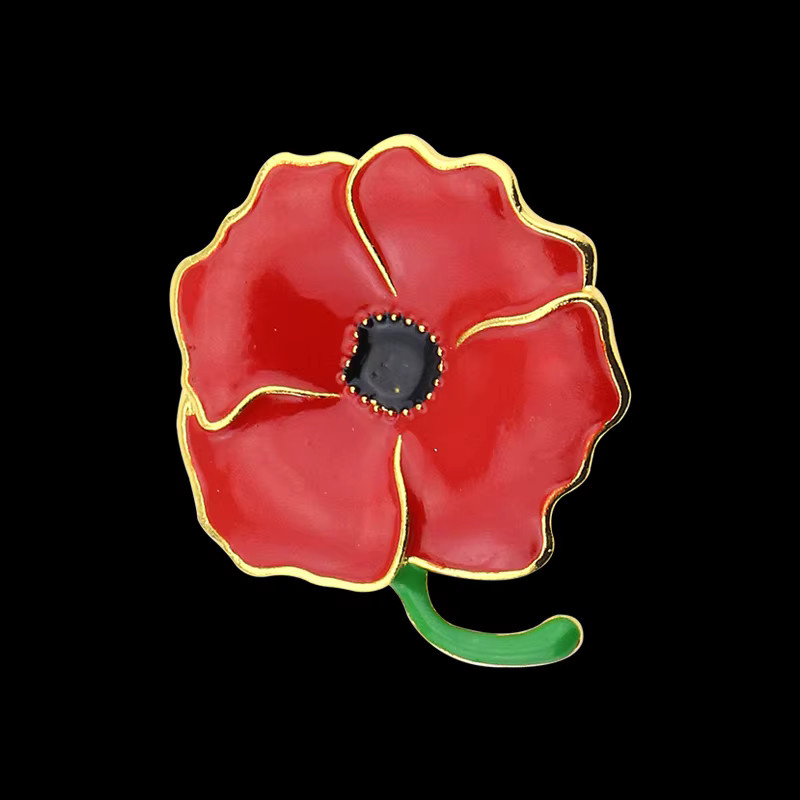 YiYuYiHua Brosche, Rote Blumen, Emaille, Bunt - Bild 2