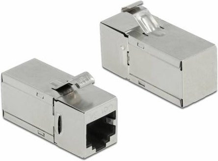 Delock RJ45-Einbaumodul Keystone CAT 6a Ethernet LAN in Silber - Bild 1