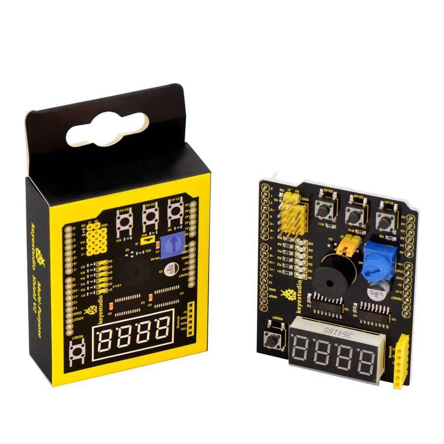 Keyestudio Mehrzweckschild V1 V2 in Schwarz für Arduino UNO R3 und MEGA2560 Entwicklungsboards für deine DIY-Experimente - Bild 1