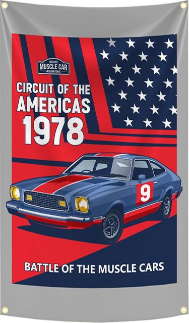JMG Household Supplies Muscle Car Wandteppich mit Digitaldruck, Mehrfarbig, Breite: 90 cm, Höhe: 150 cm - Bild 1