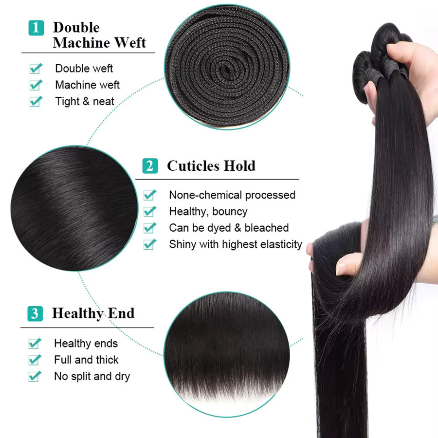 Fashowbeauty Echthaar-Extensions-Set, Glatt, Brasilianisches Echthaar - Bild 2