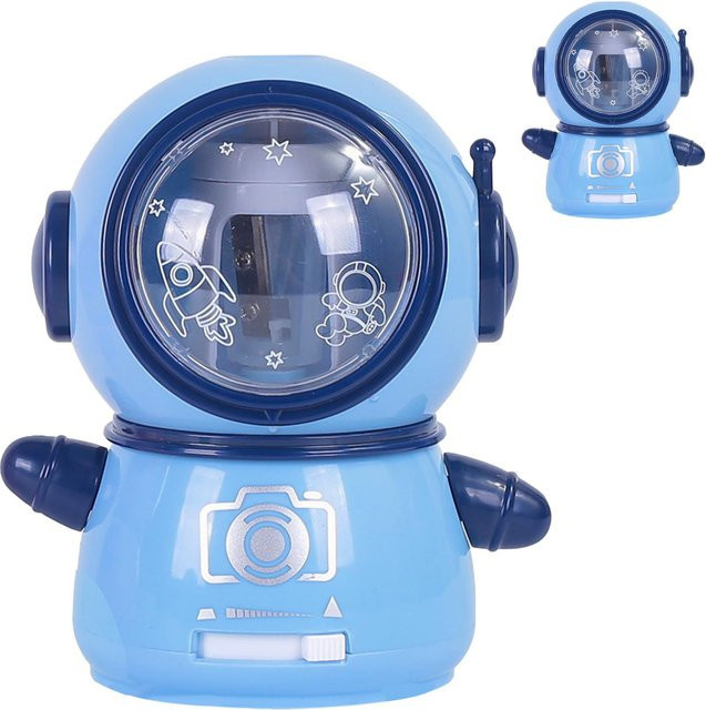 Elektrischer Hand-Anspitzer GoolRC im Weltraumfahrer-Design für Kinder, bunt und sicher, aus Kunststoff - Bild 1