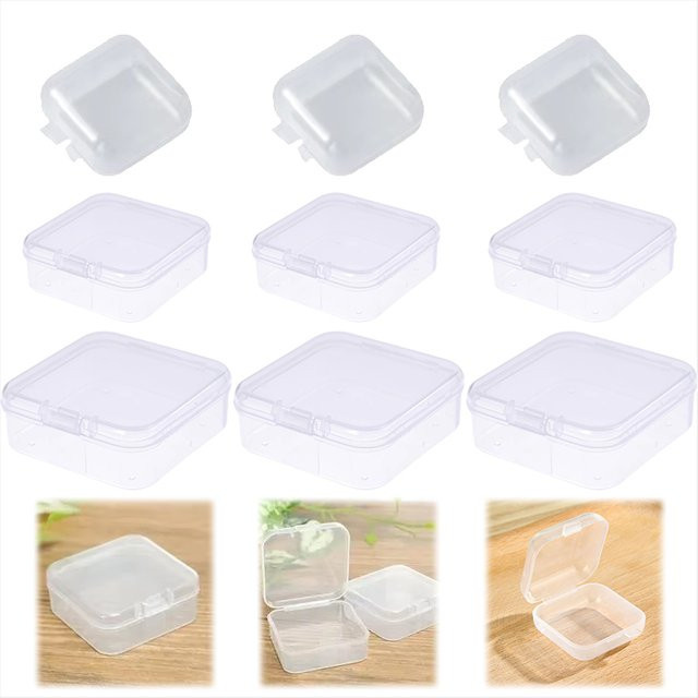 TMZ 10er Set Mini Kunststoff Lagerboxen Transparent aus PP für Schmuck und Kleinteile - Bild 1