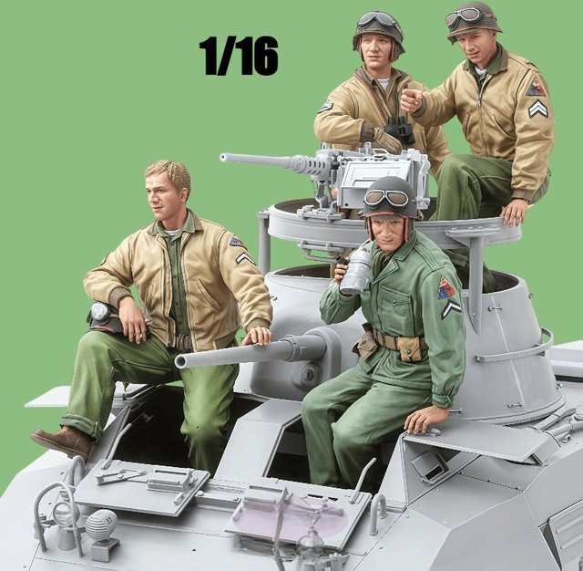 EVANOVM M8-Panzerbesatzung der US Army M8, Gussharzmodell-Bausatz, 1:16 - Bild 1