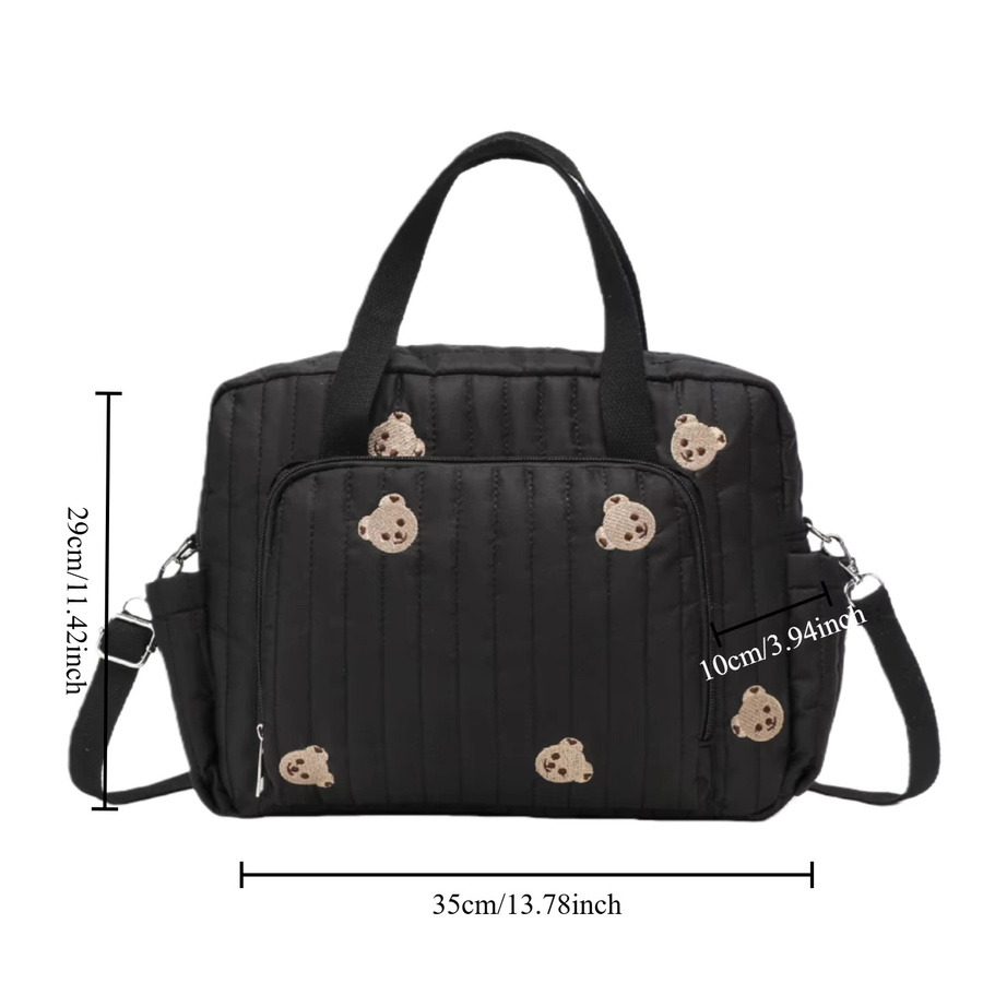 Universelle Kinderwagen-Organizer-Tasche mit Stickerei in Schwarz als Wickeltasche und Mama-Tasche für Reisekinderwagen - Bild 2
