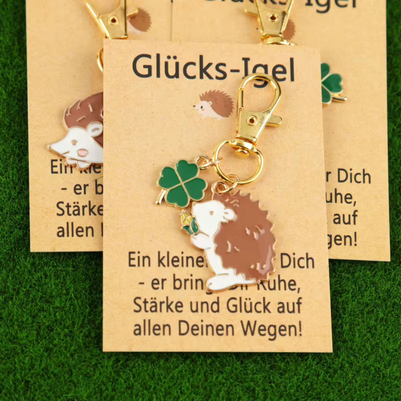 Schlüsselanhänger 3-teiliges Set, Igel und Kleeblätter - Bild 2