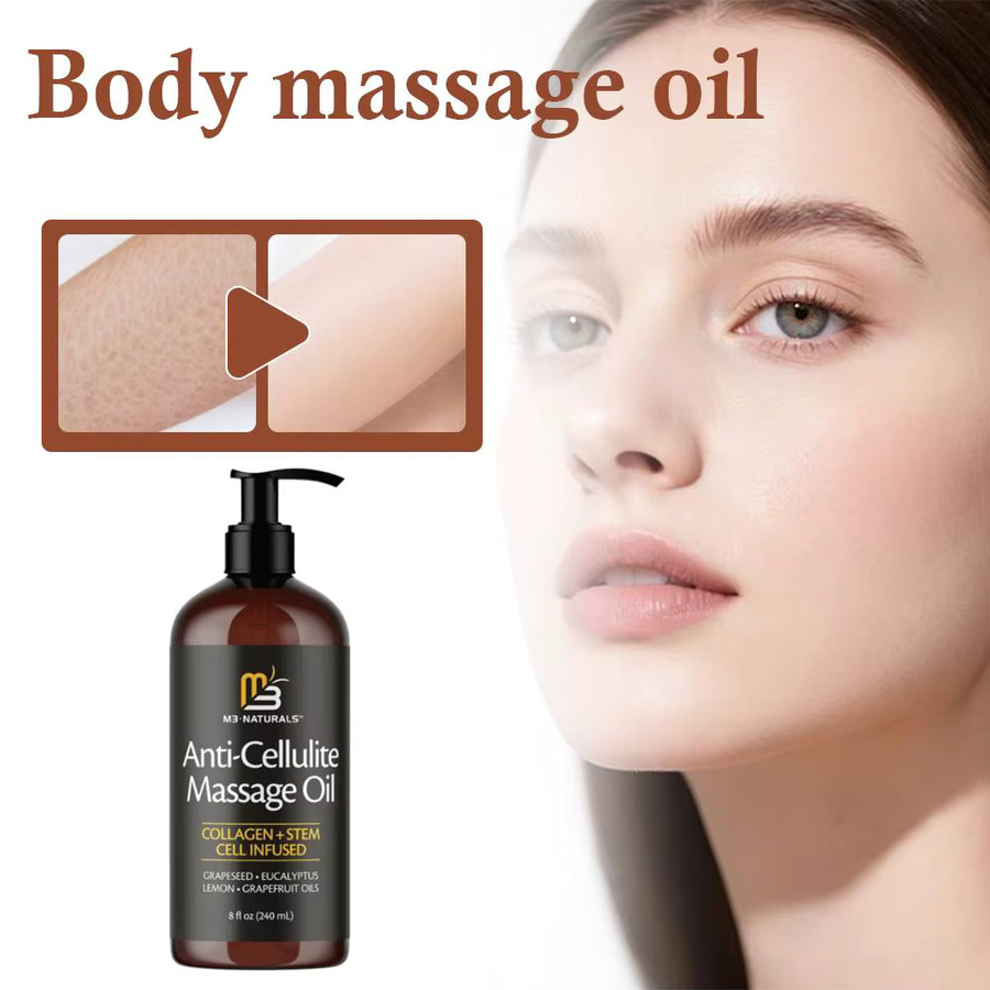 M3 Naturals Anti-Cellulite Massageöl, 240 ml, mit Kollagen, Unisex - Bild 2