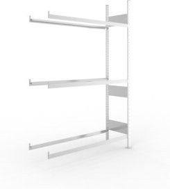 Meta Reifen-Anbauregal S3 CLIP verzinkt in Silber, B/T/H: 200 x 130 x 40 cm, 150 kg Fachlast - Bild 1