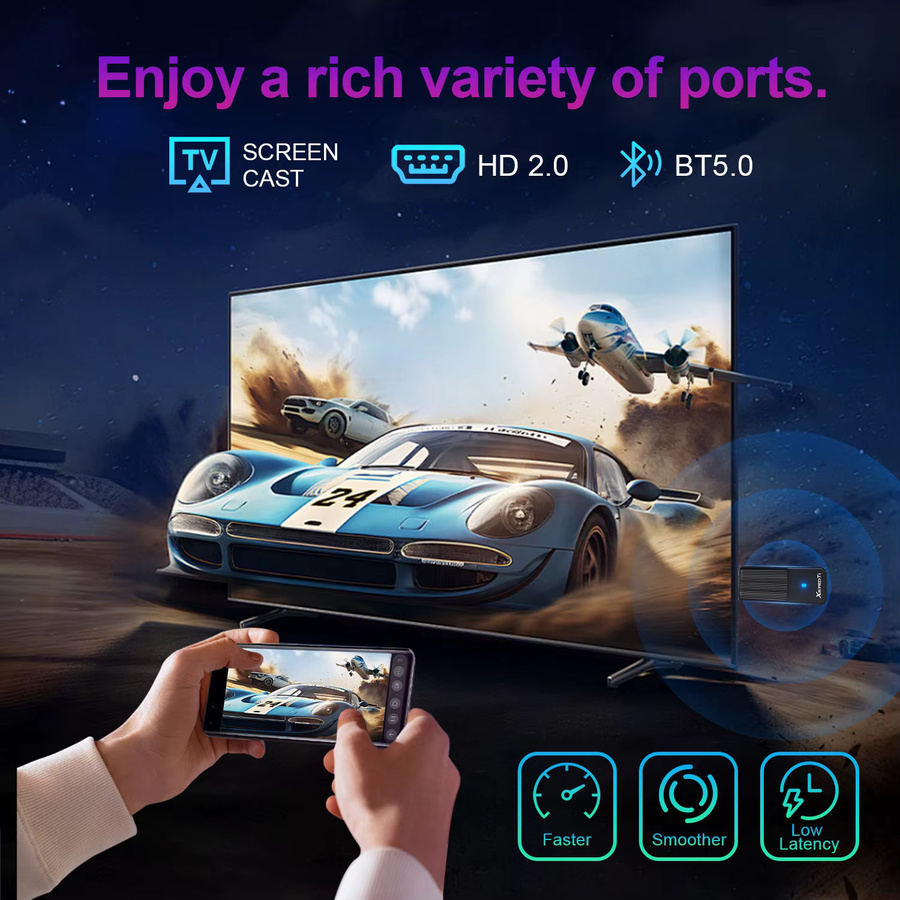 WESOPRO TV Stick Android 14.0 Media Player mit 1 GB RAM, 8 GB ROM, Wifi6 und Bluetooth 5.0 in Schwarz - Bild 5