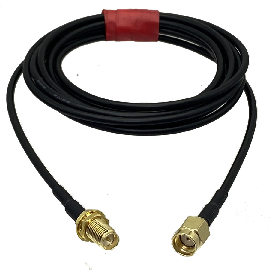 RG174 RF Jumper Pigtail Kabel mit RP-SMA weiblichem Stecker und RP-SMA männlicher Buchse, Schwarz, Länge: 7,62 cm bis 3,05 m - Bild 2