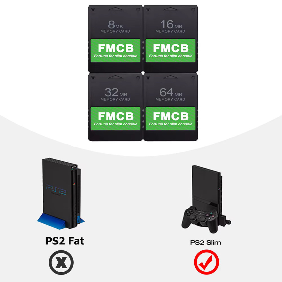 Bitfunx Fortuna FMCB McBoot Speicherkarte für Sony Playstation 2 Slim in Schwarz mit 8 MB - Bild 2