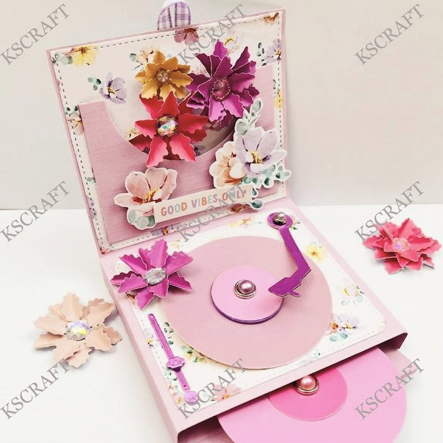 KSCRAFT Schneideformen für Schallplatten-Faltboxen in Multicolour für DIY-Scrapbooking und dekorative Prägung von Papierkarten - Bild 1