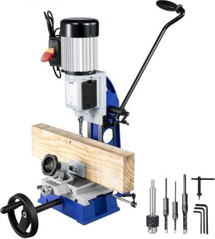 VEVOR Tischstemmmaschine mit beweglicher Werkbank, 373 W (1/2 PS), 1400 U/min, blau, aus Gusseisen & Stahl, zum Bohren von runden, quadratischen oder speziellen quadratischen Löchern in Holz - Bild 1