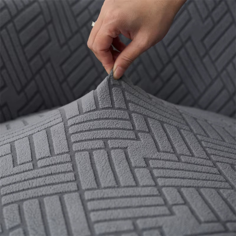 WANERQU Jacquard Esszimmerstuhl-Bezüge für Hochlehner, elastische Sitzbezüge in Grau - Bild 2