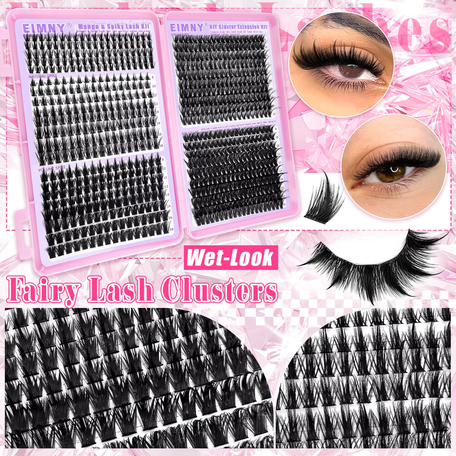 EIMMY Cluster-Wimpern-Set, künstliche Wimpern, gemischte Längen - Bild 5