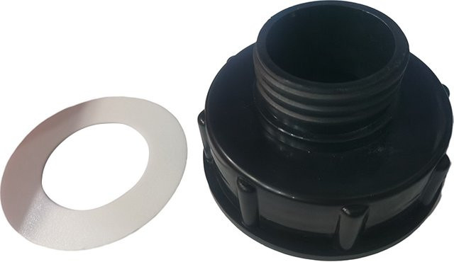 HUXUAN IBC Adapter Schwarz S100x8 auf S60x6 zur Reduzierung für IBC Tank und Schlauchanschluss - Bild 1