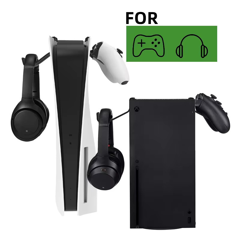 DATA FROG Universal Kopfhörer Aufhänger und Controller Halterung für PS5 und Xbox Serie X, Schwarz - Bild 5