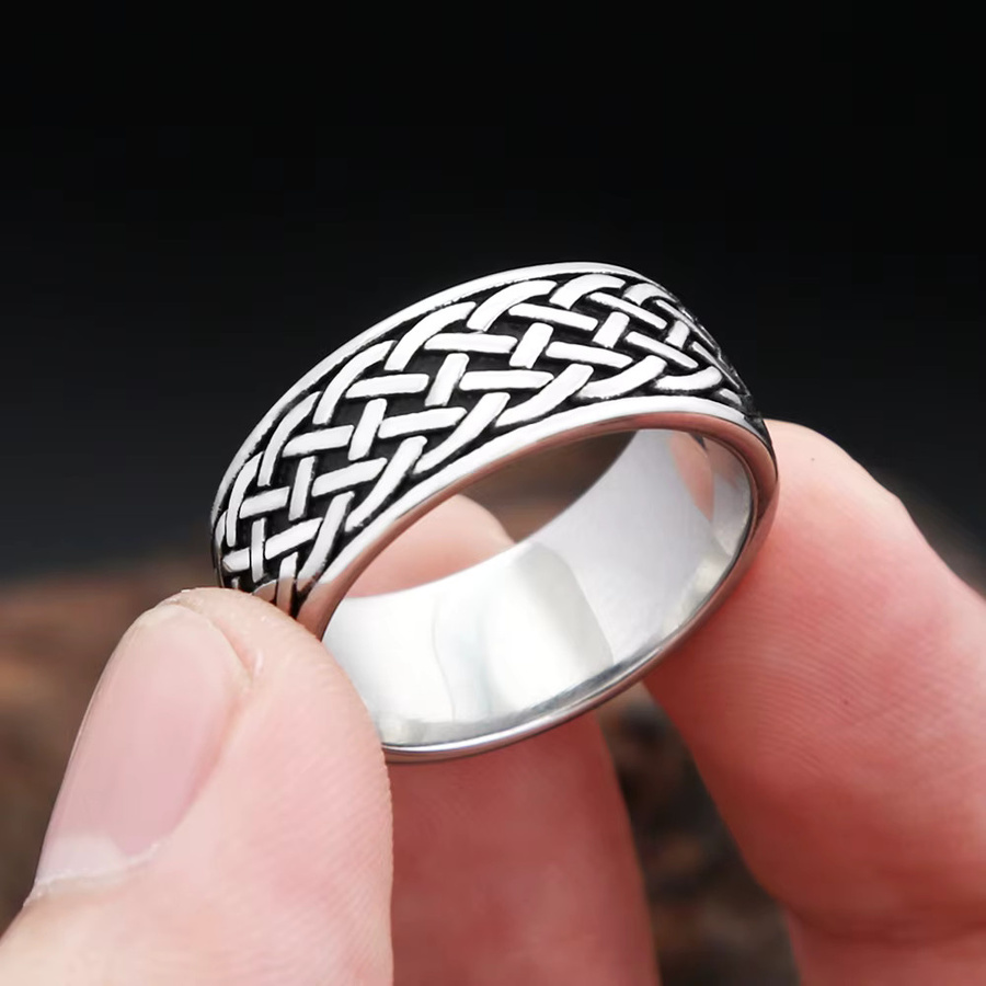NORTHMAN Ring Edelstahl, Silber, Vintage, Unisex - Bild 2