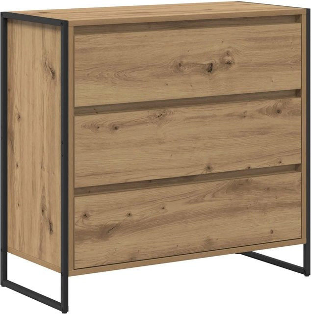 vidaXL Sideboard in Eiche Optik im industriellen Stil, Farbe Braun, B/T/H: 79 x 36 x 75,5 cm - Bild 1