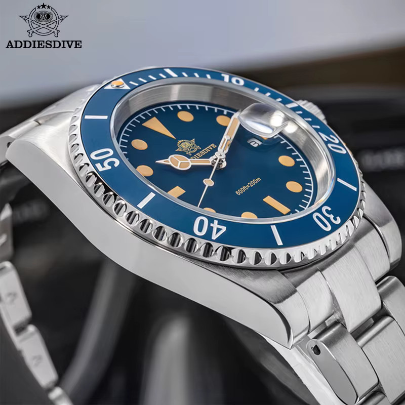 ADDIESDIVE Taucheruhr, Quarz, Edelstahl, Schwarz, Herren - Bild 5