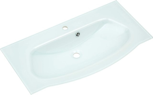 Pelipal Glaswaschbecken Serie 4005, transparent/weiß, rechteckig, Breite: 92 cm - Bild 1