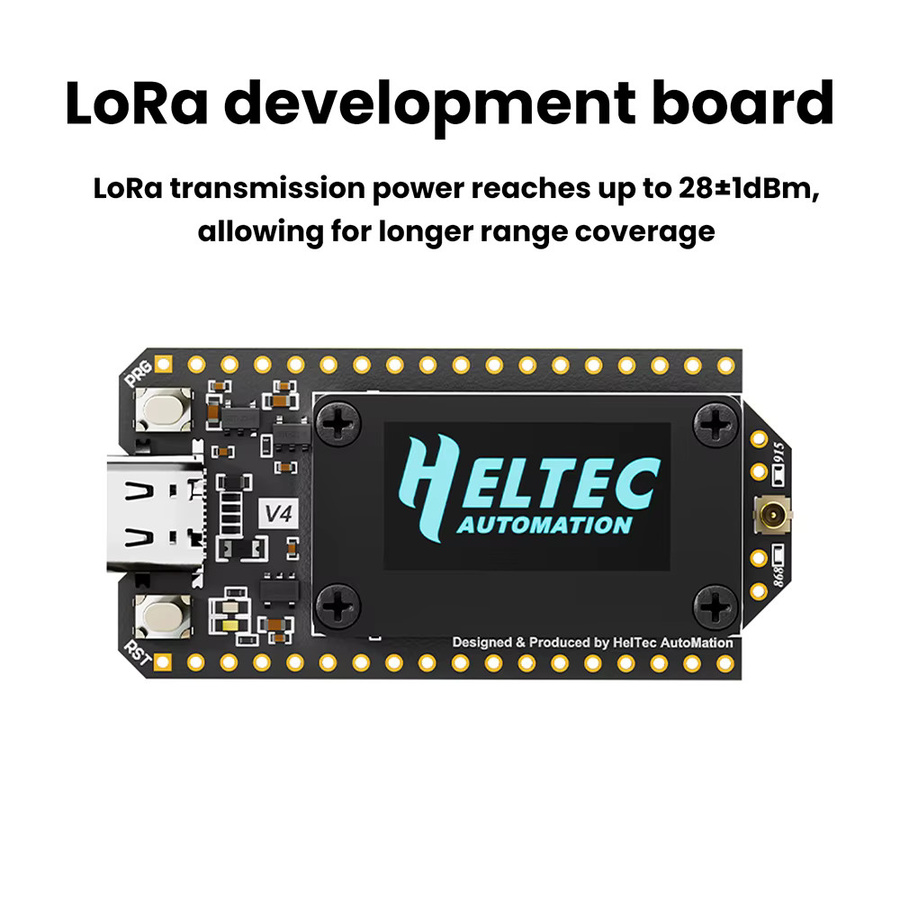 Aideepen WiFi LoRa 32 V4 Entwicklungsboard mit 0,96 Zoll OLED, 16 MB Flash und 2 MB PSRAM, 28 dBm hohe Leistung in Schwarz - Bild 2