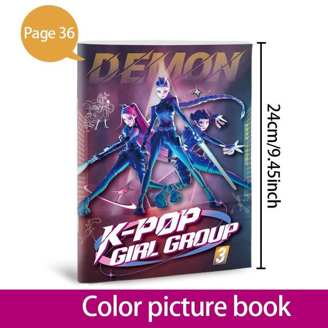 Yiran toy 1 K-Pop Dämonenjäger Malbuch Anime 36-seitiges Bilderbuch - Bild 1