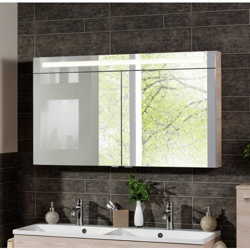Fackelmann Spiegelschrank B.clever Alaska Esche Grau mit LED-Beleuchtung und Softclose-Türen B/H/T: 120 x 70,6 x 15,8 cm - Bild 2