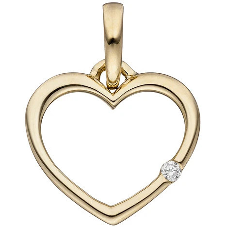 Colfem Anhänger Herz, 333 Gelbgold, Diamant, Brillant - Bild 1