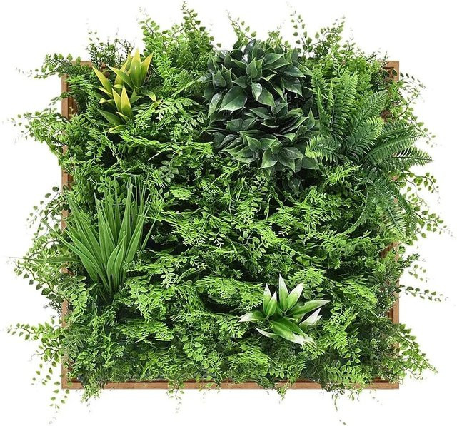 Vente-unique Wandpaneel Vegetiri aus Holz in Grün mit Pflanzenmotiven, Breite: 55 cm, Höhe: 55 cm, Tiefe: 1 cm - Bild 1