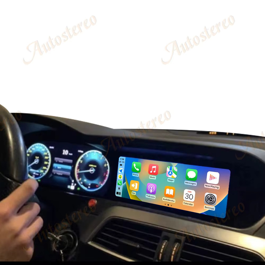 ZWNAV Android 14 Multimedia Player mit Carplay und GPS für Mercedes Benz C Klasse W204 2011-2014, 8,8 Zoll, Schwarz - Bild 3