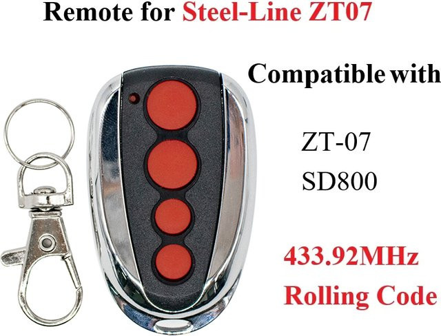 Scimagic-RC Garagentor-Fernbedienung Steel Line ZT-07 SD800 mit 4 Tasten, 433,92 MHz Rolling Code, Farbe: Silber - Bild 1