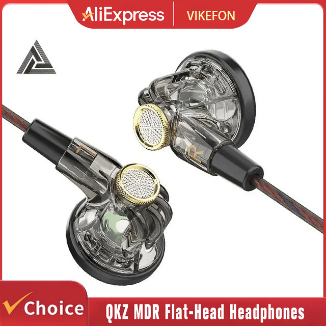 QKZ MDR In-Ear Kopfhörer mit Mikrofon, kabelgebundene HiFi-Bass Sport-Ohrhörer, 3,5 mm AUX Anschluss, Weiß - Bild 1