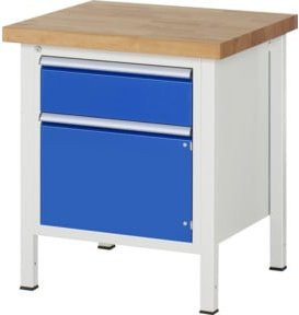 Rau Werkbank Serie 8152A2 mit 1 Schublade und 1 Tür, Grau/Blau, B/T/H: 75 x 70 x 84 cm - Bild 1