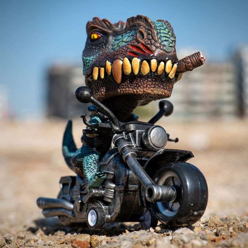 Kreative Dinosaurier Tierfiguren aus Kunstharz als Miniatur-Dekoartikel für Kinder und Heimdekoration in Mehrfarbig - Bild 1
