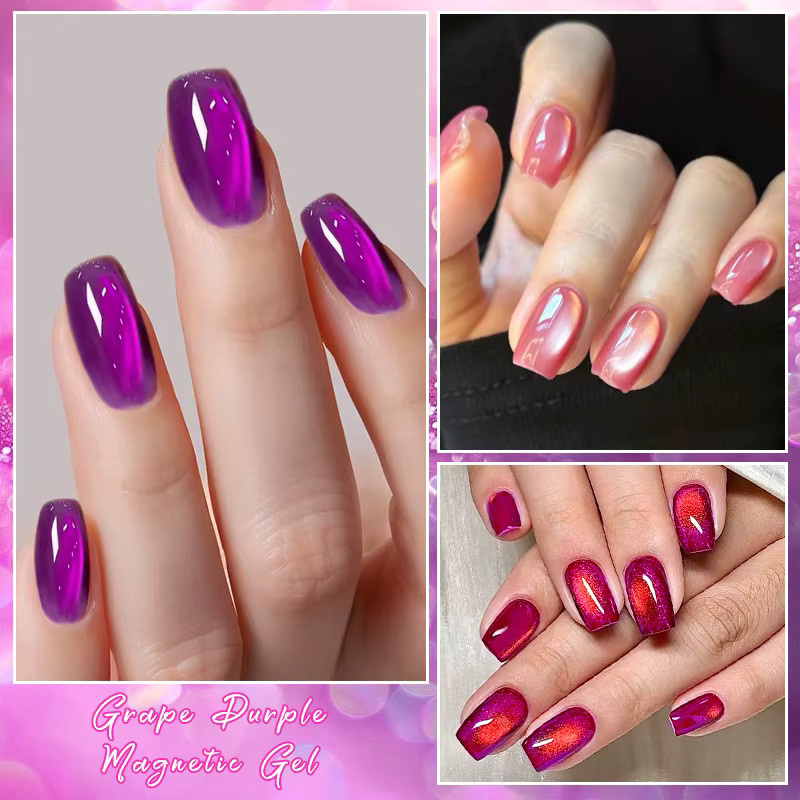 MEET ACROSS Magnetischer Gel Nagellack, Lila, Schimmernd, 7 ml - Bild 5