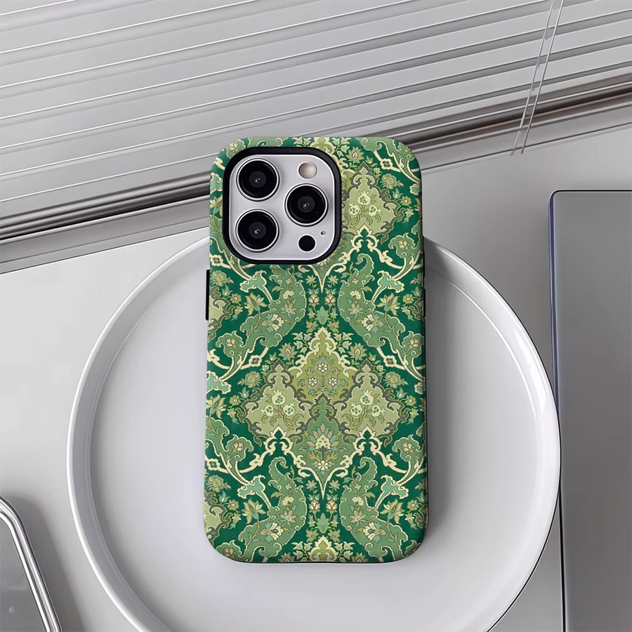Potdemiel Handyhülle mit grünem Persischem Teppichmuster für iPhone 17 16 15 14 13 Pro Max Plus, robuste Magnet-Hülle - Bild 4
