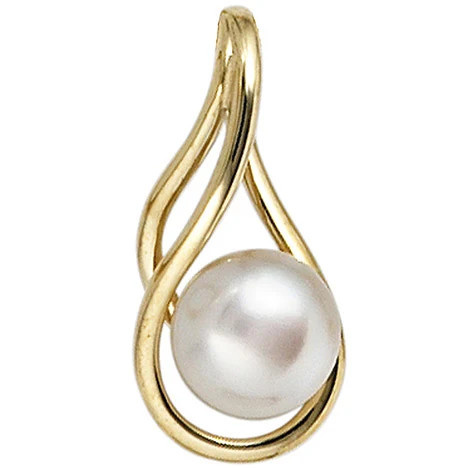 Colfem Anhänger 585 Gelbgold, Süßwasser Perle, Unisex - Bild 1
