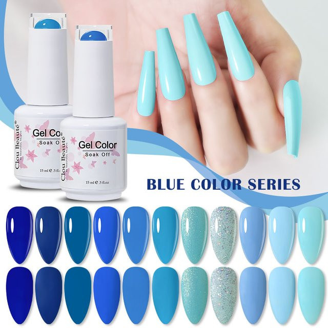 Clou Beaute Blue Series Nagel-Gel-Lack, Grau-Grün, Glänzend - Bild 1